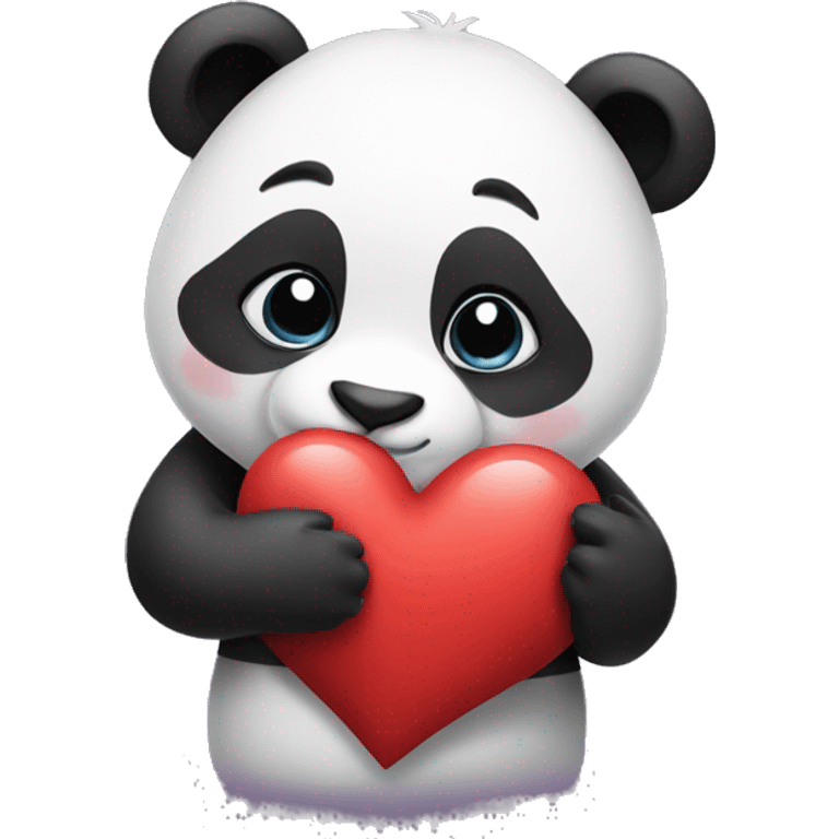 Panda holding a heart  emoji