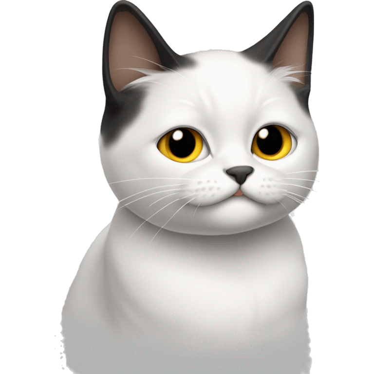 Gato branco com mancha preta no nariz emoji