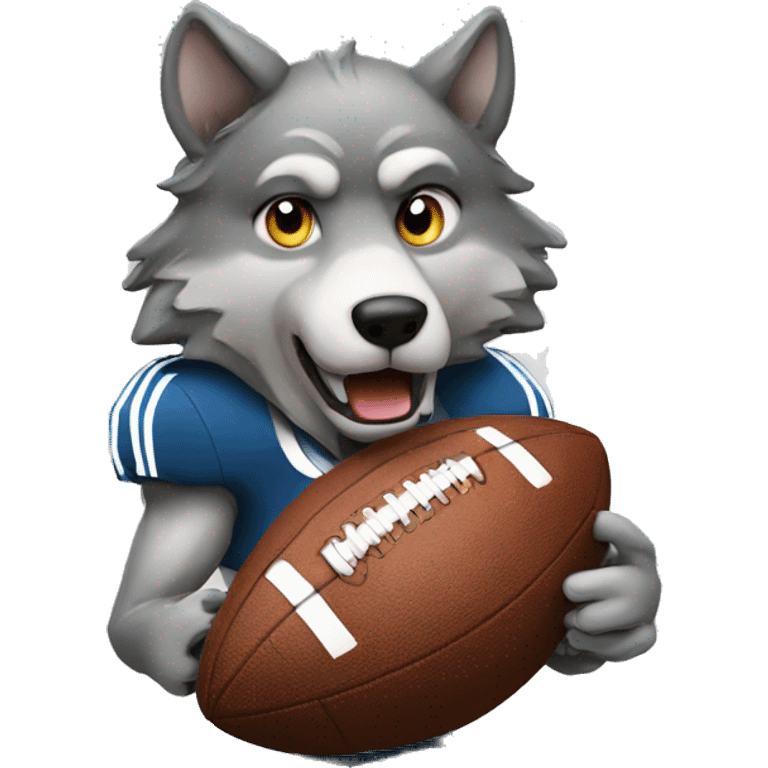 wolf with football ball  emoji