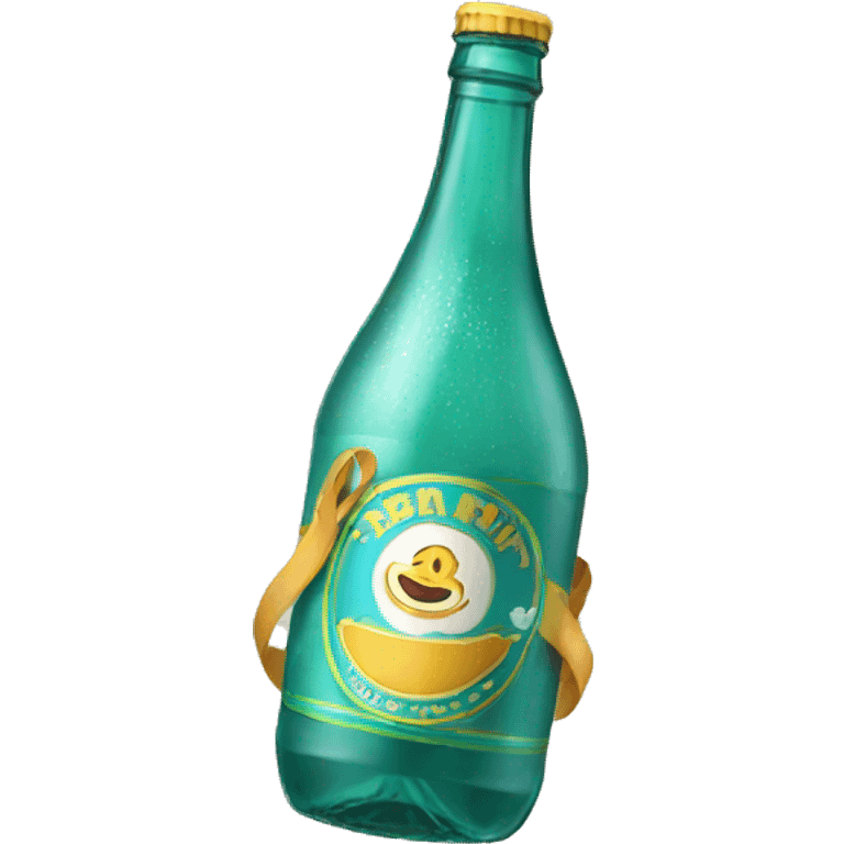 botella de champan con moño emoji