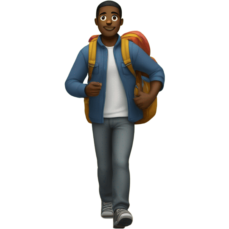 a black man delivering food in a forest emoji