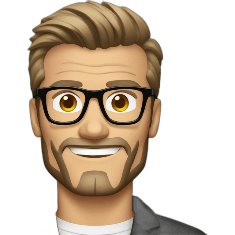 David Beckham with glasses emoji