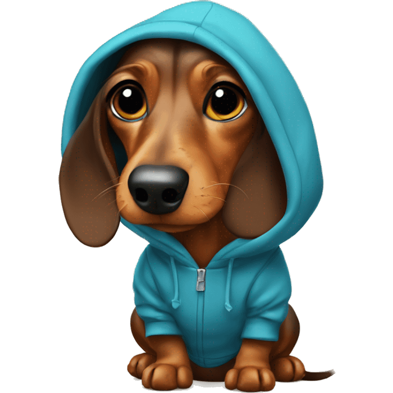 Dachshund with hoodie emoji