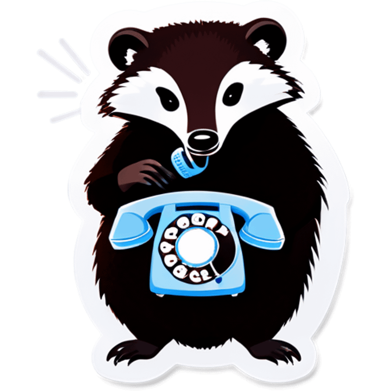 badger on a corded phone emoji