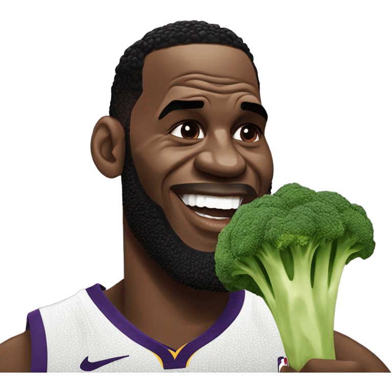 LeBron James eating broccoli  emoji