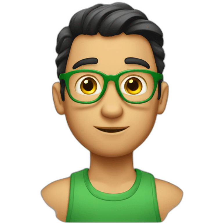 imágen al estilo de Disney Pixar de un chico rubio con los ojos verdes oscuros el pelo liso sin gafas emoji