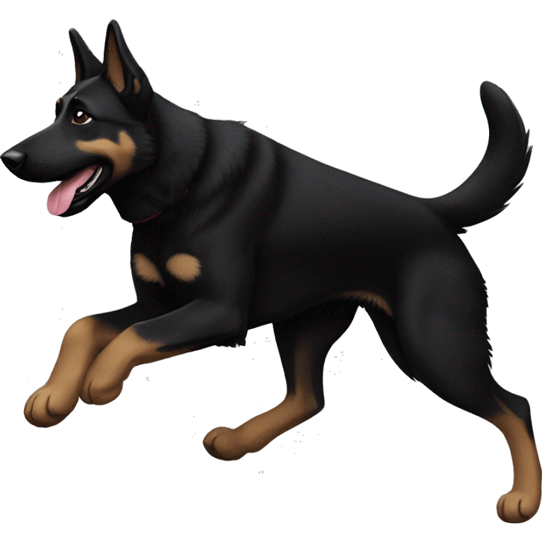 Black german shepherd running emoji