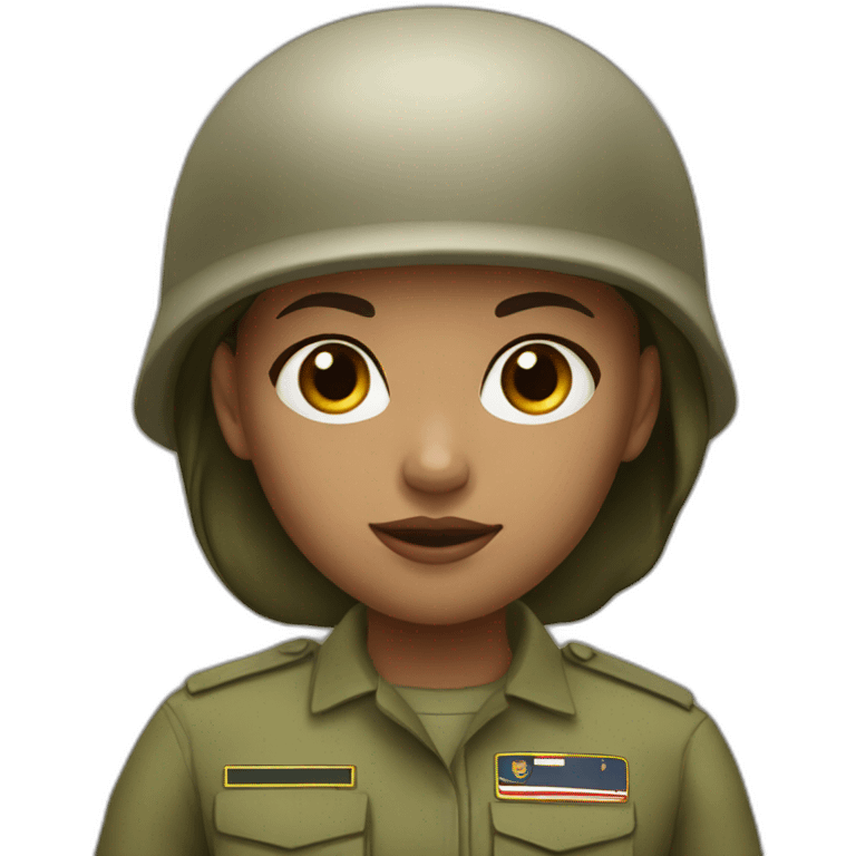 A girl in the army white skin emoji