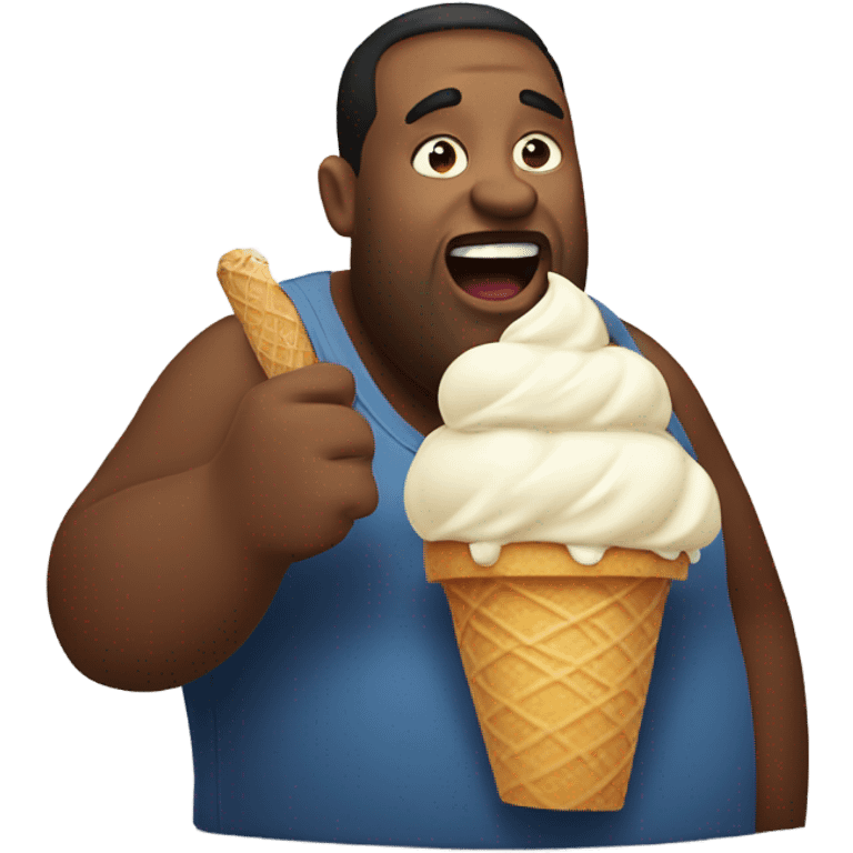 Really, really large person devouring ice cream emoji