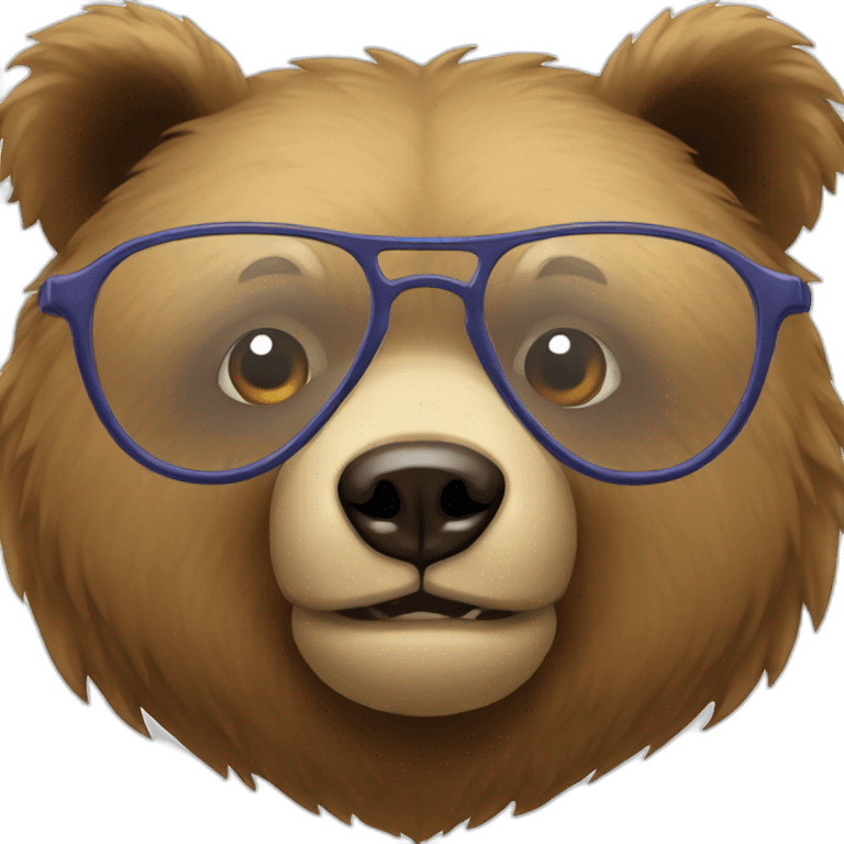 bear with glasses emoji