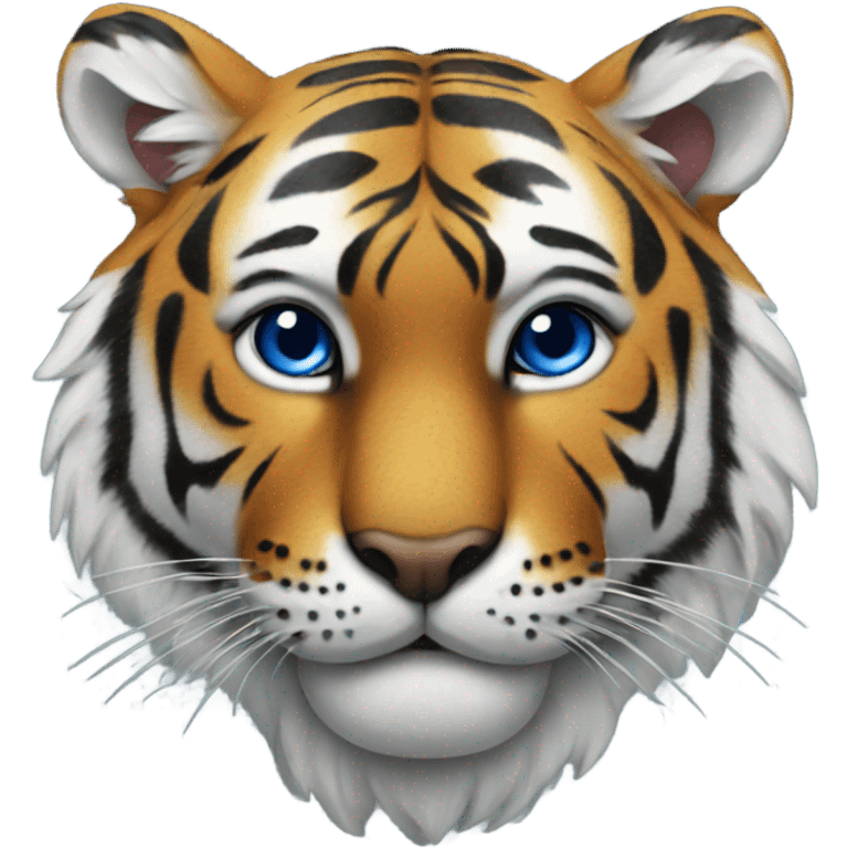 Tiger with blue heart emoji