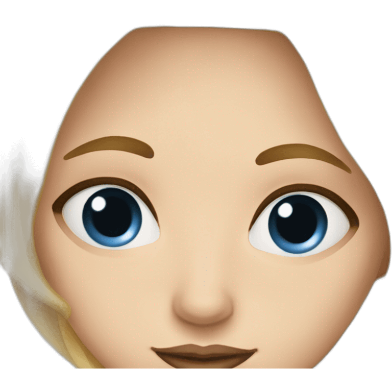 Femme blonde yeux bleus peintre emoji