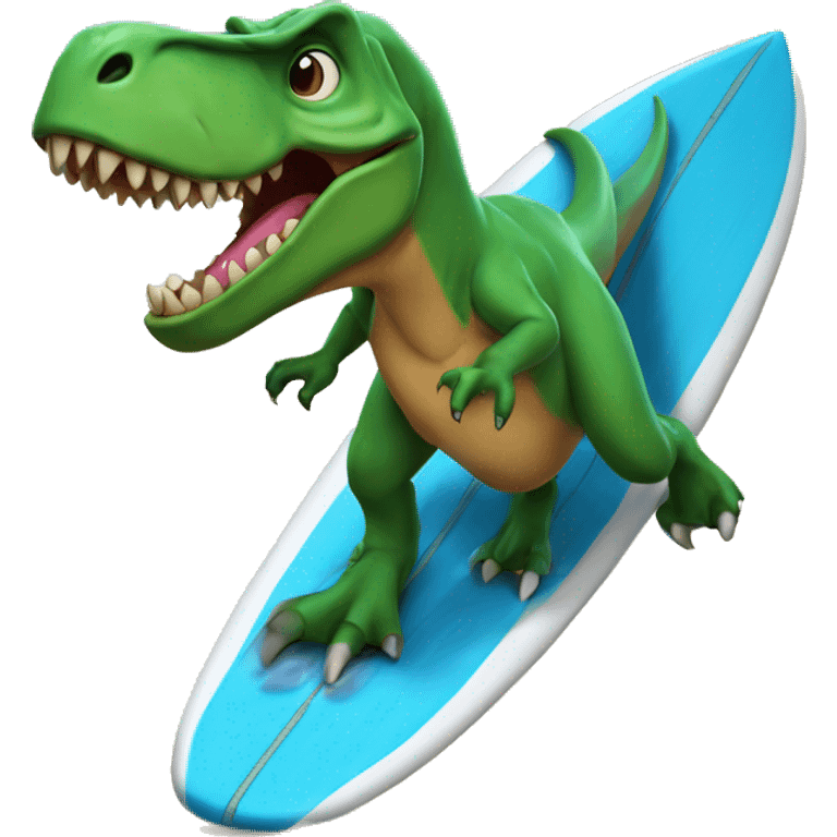 T-Rex on a surfboard emoji