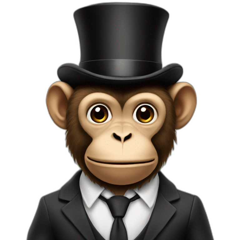 Monkey in a business suit with a top hat emoji