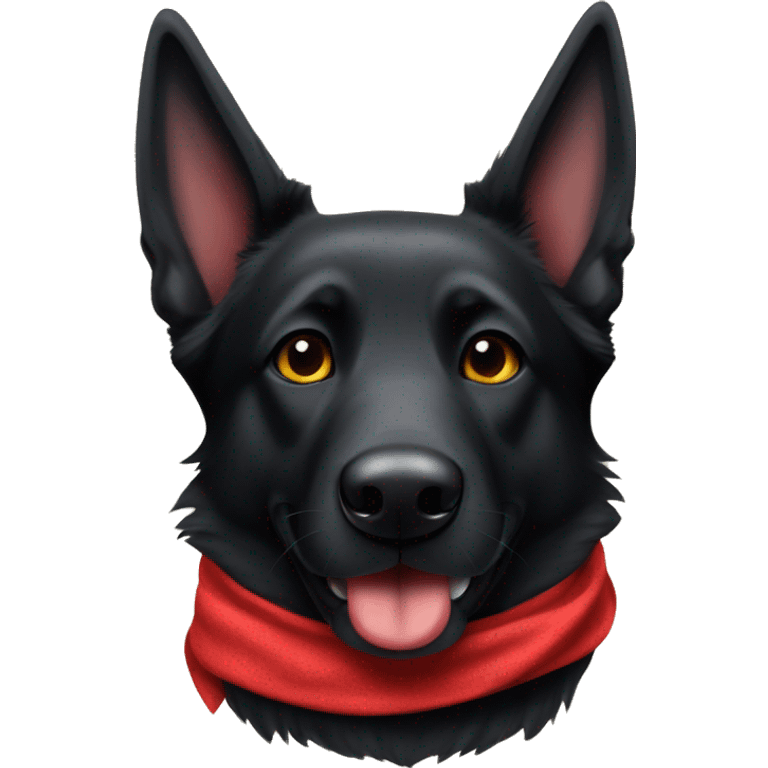 Black German Shepard with red bandana emoji