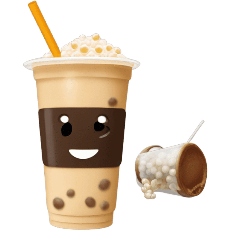 Boba coffee with Mike emoji