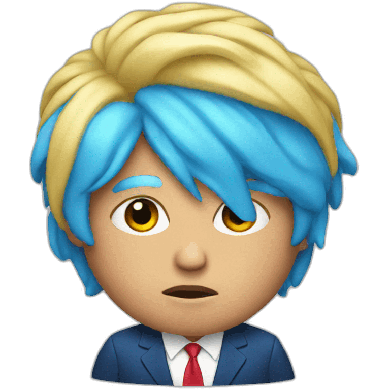 Trump with blue hair emoji