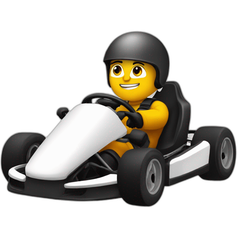 Karting avec un pilote noir emoji