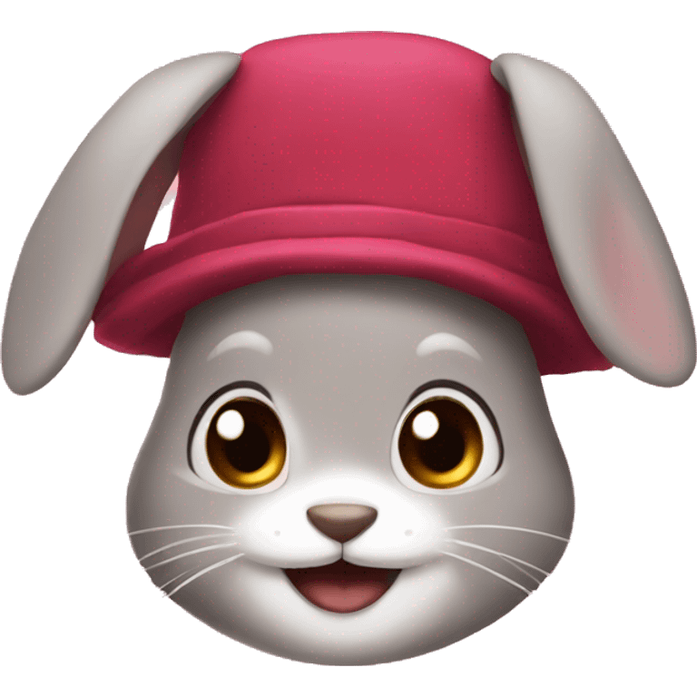 Ruby smiling in a bunny hat emoji