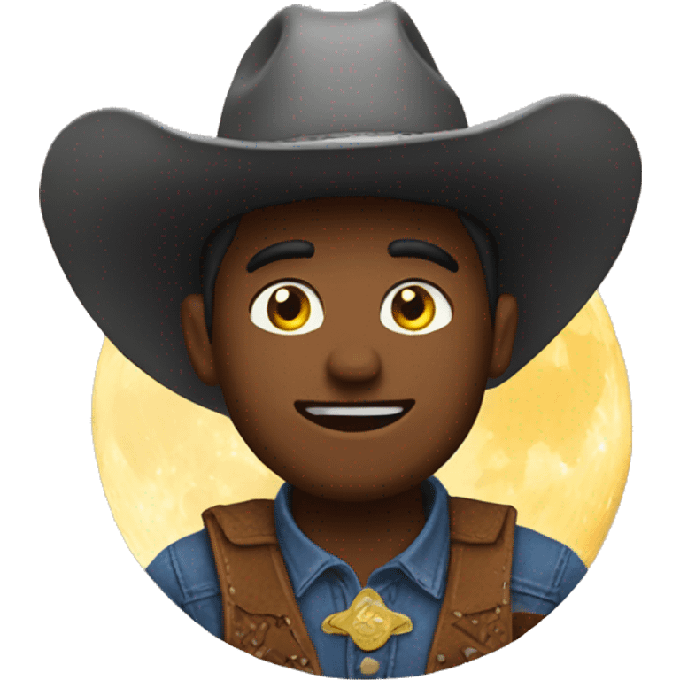 cowboy emoji and moon emoji put together emoji