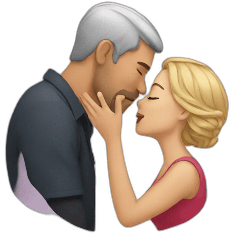 man kisses women emoji