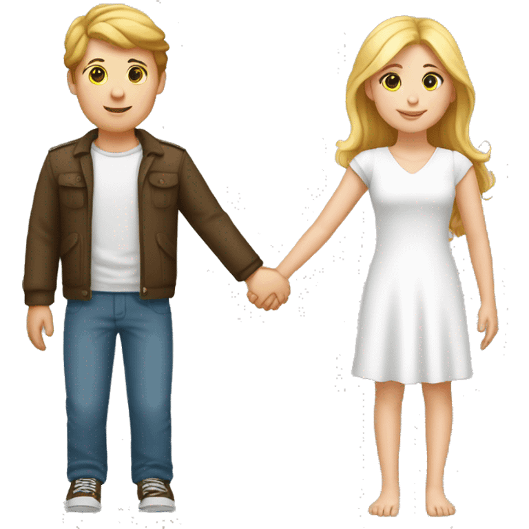 white boy and white girl holding hand emoji