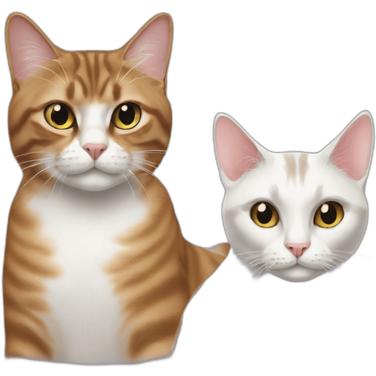 California spangled Cat and white hair Thai cat emoji