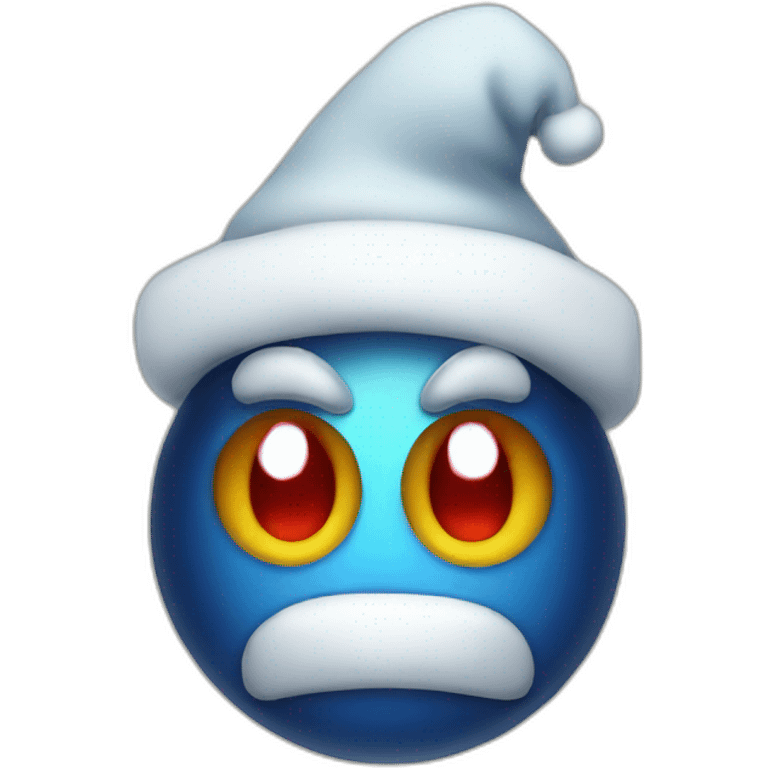 evil virus wearing christmas cap emoji