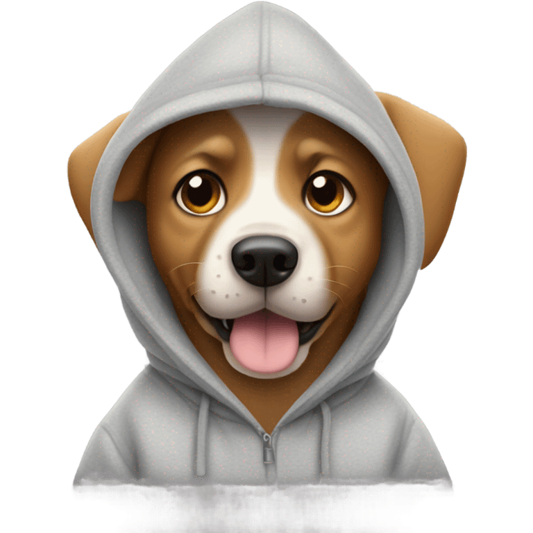 Dog wearing a hoodie emoji