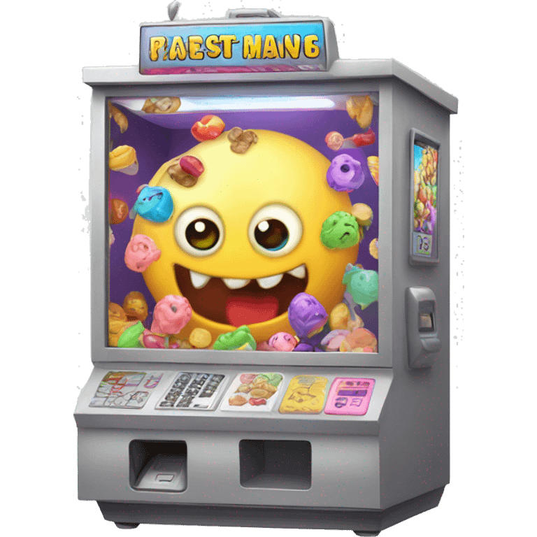 claw machine like monster computer with food inside in it emoji