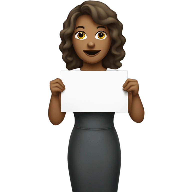 woman holding placard on stick emoji