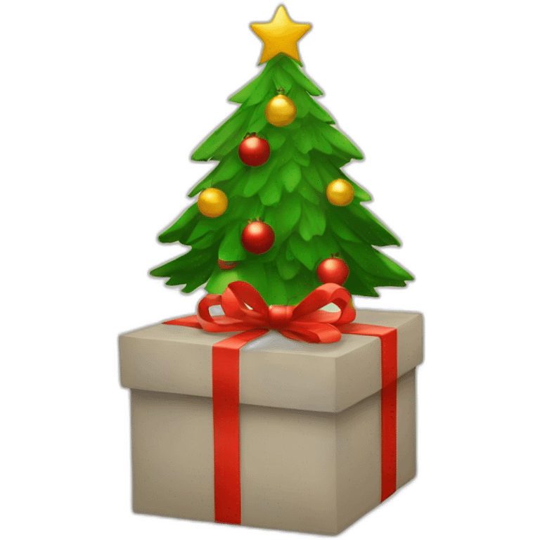 christmas presents underneath tree emoji