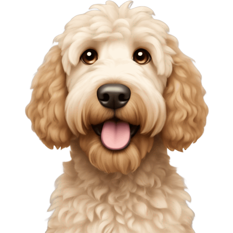 fluffy light brown golden doodle emoji