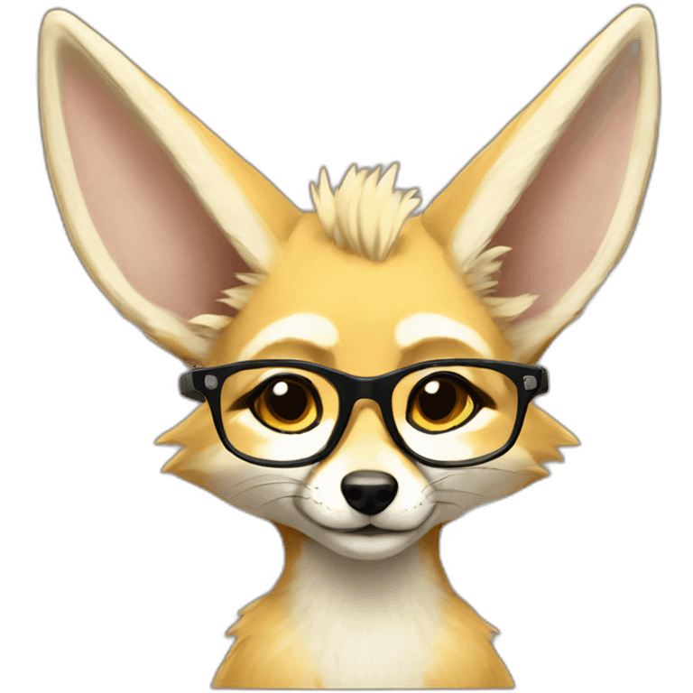 anthro fennec with glasses and mohawk haircut emoji