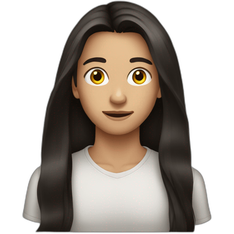 young teenager dark long hair driving emoji