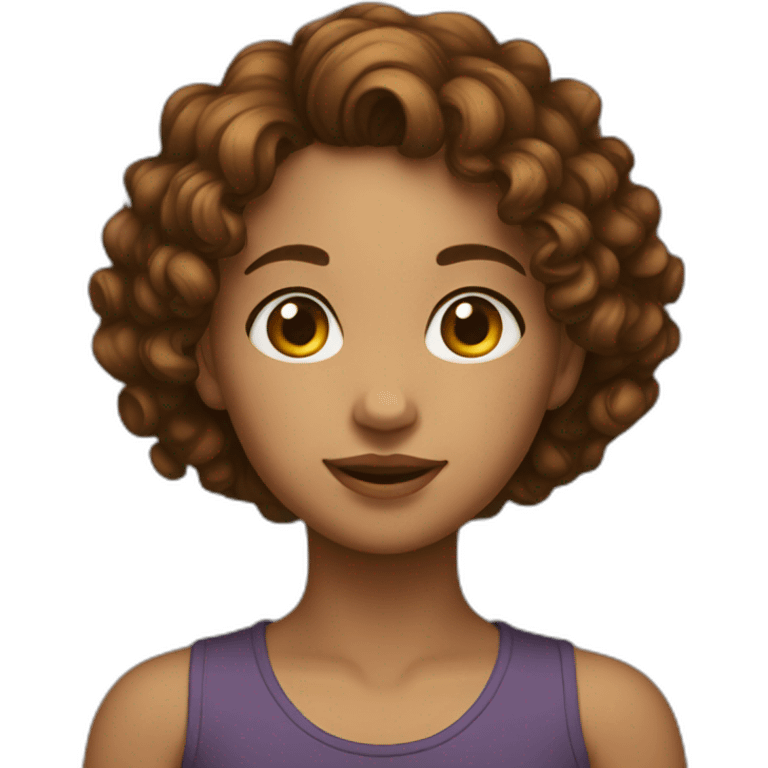 Girl with short curly brown hear emoji