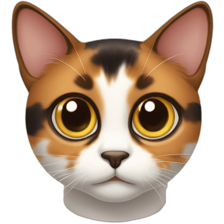 calico cat with big eyes emoji