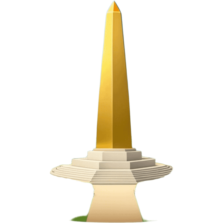 Cinematic Realistic Monas Landmark Emoji, showcasing the National Monument in Jakarta, a towering obelisk with a golden flame, set within a lush park under a clear, radiant sky. emoji