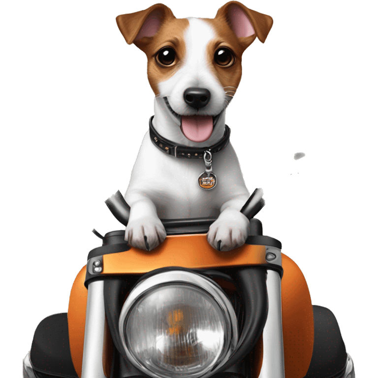 jack russell on harley davidson emoji