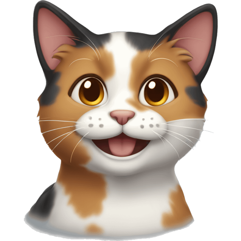 Calico cat smiling emoji