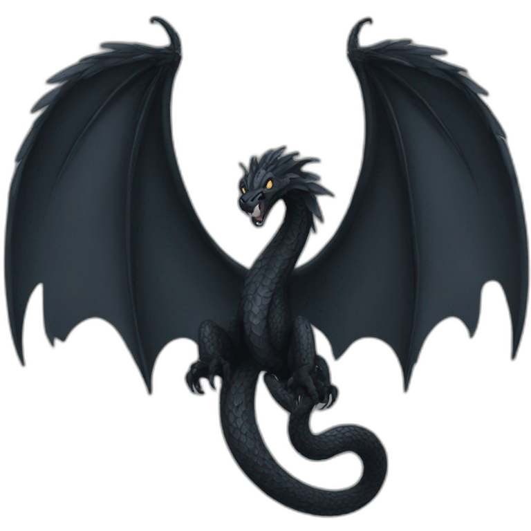 black hydra with wings emoji