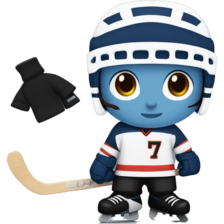 Hockey player in Avalnache uniform number 51 emoji