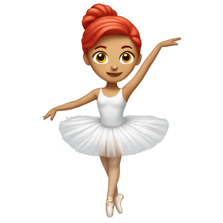 White ballerina with red hair emoji