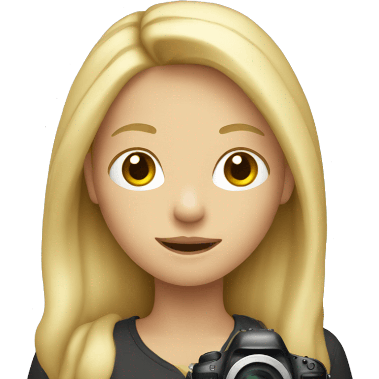 Blonde with long hair with camera emoji