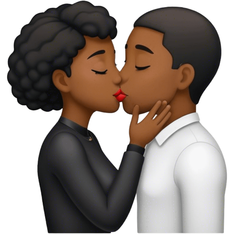 Black people kissing  emoji