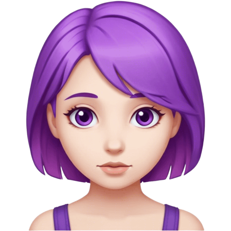 violet hair girl withe  emoji