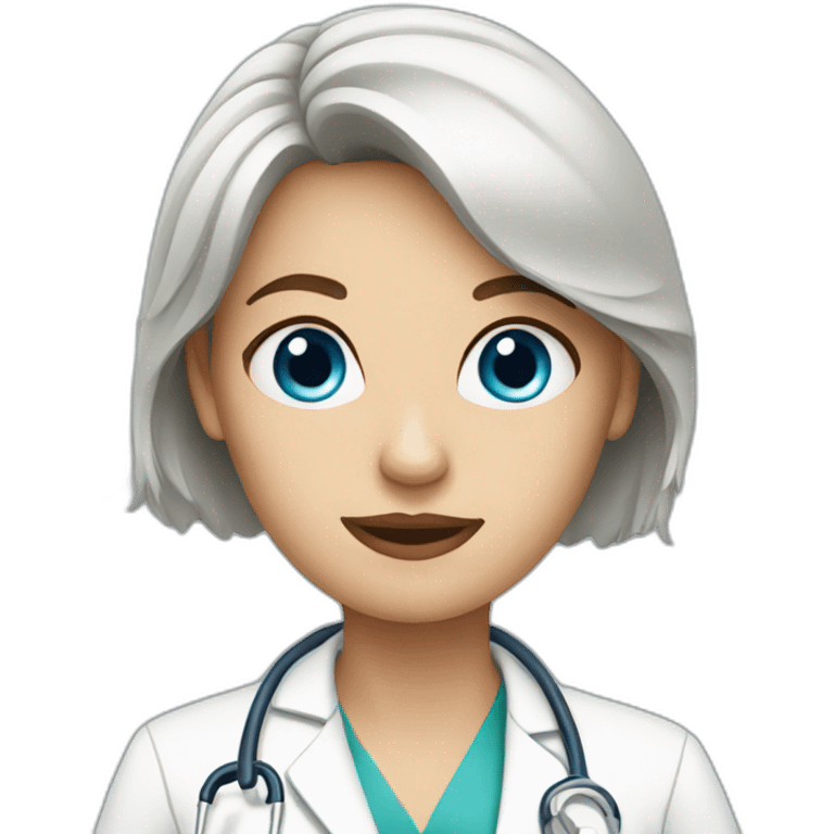 Woman doctor with blue eyes  emoji