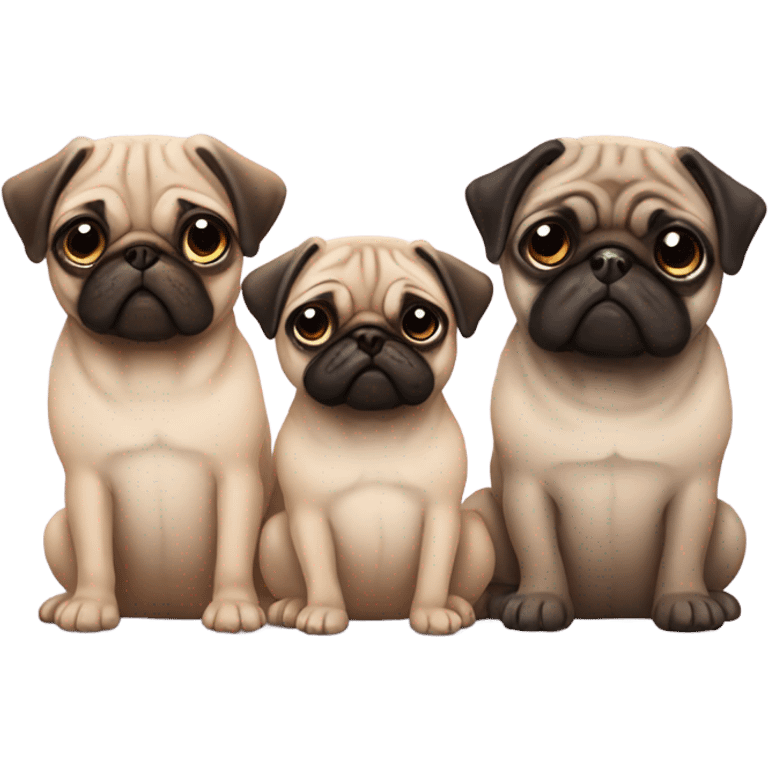 Mom, Dad , baby pugs emoji