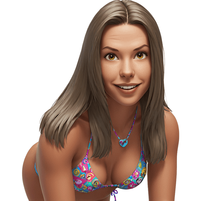 smiling girl in bikini emoji