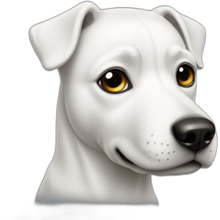 White dog with black head emoji